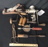 VTG HAND DRILLS, TIRE WIRE TWISTERS, MEAT CHOPPER