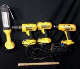 DEWALT DRILLS, FLASHLIGHT, & CHARGER