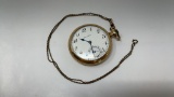 SOUTH BEND POCKET WATCH & CHAIN