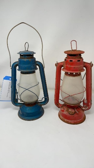 2) ANTIQUE GLOBE LANTERNS