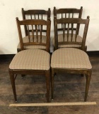 4) WOOD DINING CHAIRS