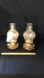 2) WALL MOUNTED OIL LAMPS