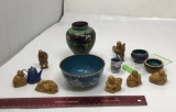 MINI CLOISONNE ITEMS & CARVED FIGURINES