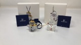 SWAROVSKI CRYSTAL SNOWMAN & SANTA ORNAMENTS