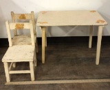 SMALL CHILD'S CHAIRS & TABLE