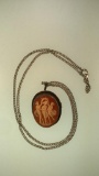 STERLING SILVER CHAIN & CAMEO PENDANT 7G