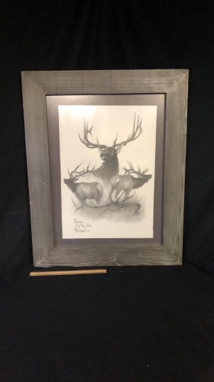 "REALM OF THE ELK" FRAMED PRINT BILL CULLUM