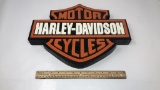 WOODEN HARLEY-DAVIDSON LOGO SIGN