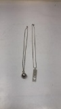 2) STERLING SILVER PENDANTS & CHAINS. 13G