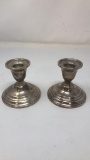STERLING SILVER CANDLE HOLDERS.