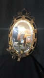 OVAL MIRROR WITH CANDLE HOLDER