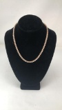 STERLING SILVER & CZ ROSE GOLDTONE TENNIS NECKLACE