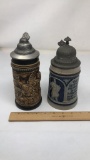 2) AUTHENTIC GERMAN BEER STEINS WITH LIDS