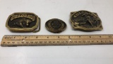 3) BRASS COLORADO BELT BUCKLES.