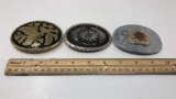 3) WESTERN BELT BUCKLES