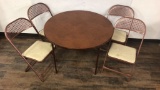 VINTAGE SAMSONITE FOLDING TABLE & 4 CHAIRS.