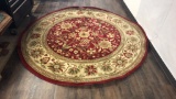 CIRCULAR WOOL RUG 7FT DIAMETER.