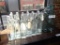 18) GLASS WATER SERVING BOTTLES & SERVING PITCHER