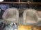 2) BROWN BARREL STYLE CHAIRS.