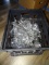MILK CRATE OF MISC WINE & CHAMPAGNE GLASSES.