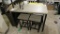 GREY PUB HEIGHT TABLE & 3 STOOLS.