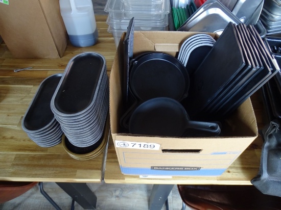 BOX OF RESTAURANT SERVING DISHES