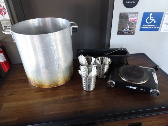 LARGE STOCK POT WITH MISC