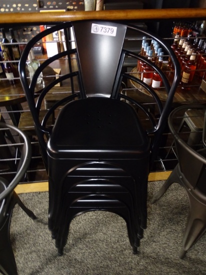 4) BLACK INDUSTRIAL CHAIRS