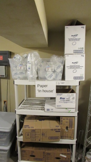 WHITE PLASTIC RACK WITH TO GO ITEMS