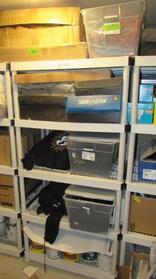 WHITE PLASTIC RACK WITH CONTENTS