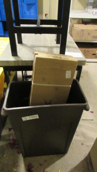 BROWN TRASH WITH RESTAURANT TABLE PIECES