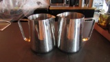 2) BROWNE STAINLESS STEEL MILK PITCHERS