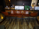 4) LEATHER SEAT BARSTOOLS.