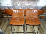 4) LEATHER SEAT BARSTOOLS.