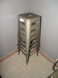 4) INDUSTRIAL DESIGN BAR STOOLS.