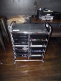 ROLLING METAL ORGANIZING CART.