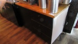 IKEA BLACK AND OAK CABINET