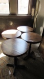 4) DISTRESSED ROUND RETAURANT TABLES