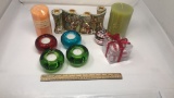 COLLECTION OF CANDLES & HOLDERS