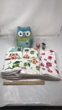 8) COLLECTION OF ST. NICHOLAS SQAURE OWL DECOR