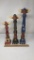 SET OF 3) MOOSE BALUSTER STYLE FIGURINES