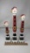 SET OF 3) SANTA BALUSTER STYLE FIGURINES