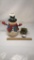 SNOWMAN TEA CANDLE COVER & MISTLETOE ORNAMENT
