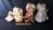 4) CERAMIC CHRISTMAS TREE ANGELS