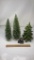 3) GLITTER TREES & MOOSE FIGURINE