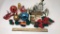 ASSORTMENT OF GLASS & FELT ORNAMENTS