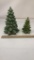 GREEN GLITTER PINE TREES
