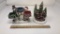 SNOWMAN CANDLE HOLDER AND LIGHT UP CAROLER FIGURE