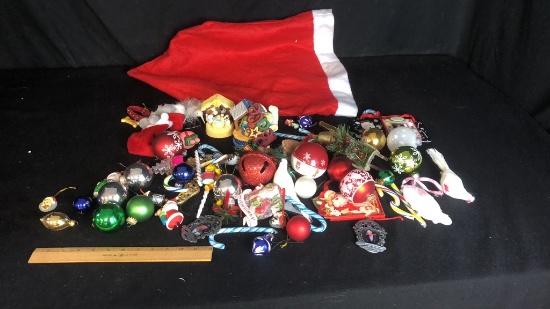 SANTA SACK FULL OF ORNAMENTS
