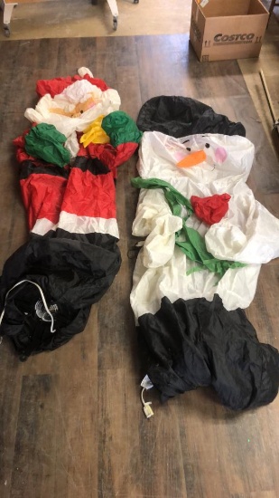 LARGE INFLATABLE SANTA & SNOWMAN